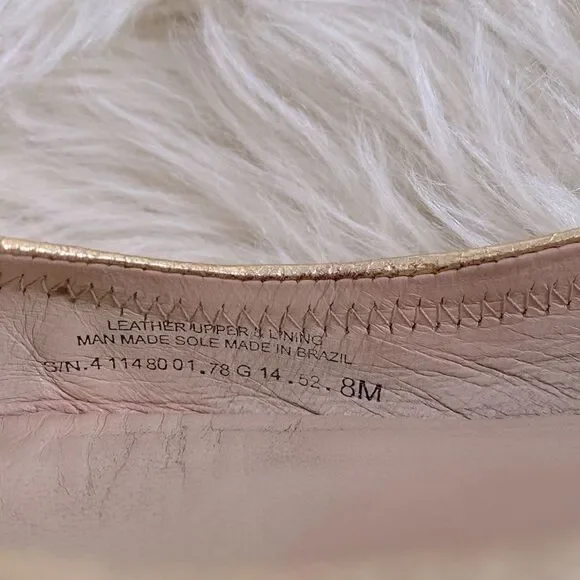 Tory Burch MINNIE TRAVEL BALLET Gold Flats sz 8M- Preowned - Picture 6 of 16